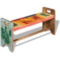  Banco em Madeira Reciclada Maciça 100x30x50 cm