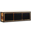 Banco Armazenamento com 3 Gavetas Maciça 120x30x40cm