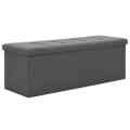  Banco de Arrumação Dobrável 110x38x38cm Cinza Escuro