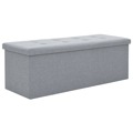  Banco de Arrumação Dobrável 110x38x38cm Cinza Claro