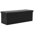  Banco de Arrumação Dobrável  110x38x38 cm Preto