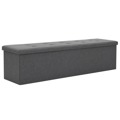  Banco de Arrumação Dobrável 150x38x38cm Cinza Escuro