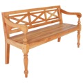 Banco Batávia 136 cm Madeira Maciça de Mogno Castanho Claro