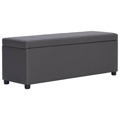 Banco C/ Compartim. Arrumação 116 cm Couro Artificial Cinzento