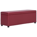 Banco C/ Comp. Arrumação 116 cm Couro Artificial Vermelho Tinto