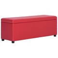 Banco com Arrumação 116 cm Couro Artificial Vermelho