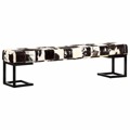 Banco 160 cm Retalhos de Couro de Cabra Preto