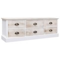 Banco de Corredor 115x30x40 cm Madeira Branco e Castanho-claro