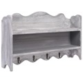 Cabide de Parede 50x10x30 cm Madeira Cinzento