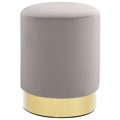 Banco 26,5 X 38 cm Veludo Cinzento-claro e Dourado