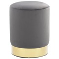 Banco 26,5 X 38 cm Veludo Cinzento-escuro e Dourado