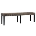 Banco 160cm Vime Kubu Natural e Madeira Maciça Preto