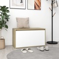 Banco de Corredor 80x40x45 cm Contraplacado Branco/carv. Sonoma