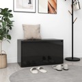Banco de Corredor 80x40x45 cm Contraplacado Preto Brilhante