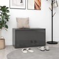 Banco de Corredor 80x40x45 cm Contraplacado Cinza Brilhante
