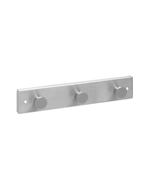 Cabide de Parede em Aço Inox Escovado 50X45X250mm C/ 3 Ganchos Simples