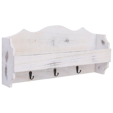 Cabide de Parede 50x10x23 cm Madeira Branco