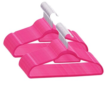 Conjunto de Cabides Antiderrapantes Veludo Rosa 50 pcs