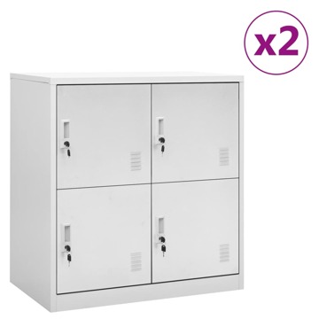 Cacifos 2 pcs 90x45x92,5 cm Aço Cinzento-claro