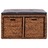 Banco Com 2 Cestos Erva Marinha 71x40x42 Cm Castanho