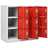 Cacifos 2 pcs 90x45x92,5 cm Aço Cinzento-claro e Vermelho