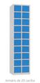Cacifos Metálicos 20 Cacifos 1650x408x420mm Cinza